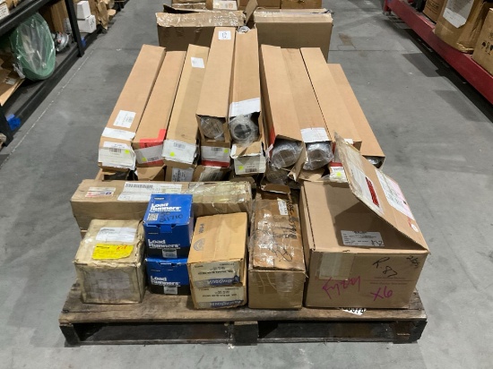 LOT OF ASSORTED INDUSTRIAL & MECHANICAL COMPONENTS: MULTIPLE MAKES, MODELS, AND CAPACITIES; BRANDS