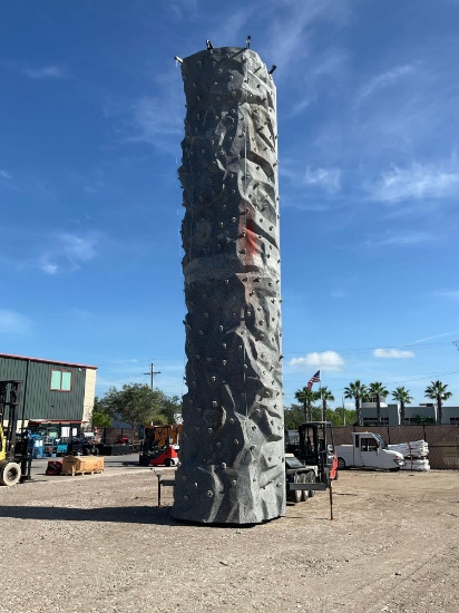 MOBILE ROCK CLIMBING WALL; APPROX 35FT; MULTI - SIDEDMOLDED ROCK FACE; MONOLITH STYLE; TRAILER