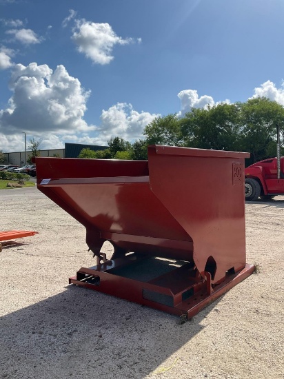 KIT CONTAINERS 2 YARD SKID STEER SELF DUMPING TRASH HOPPER MODEL 2YFT-SDH;FORK POCKETS