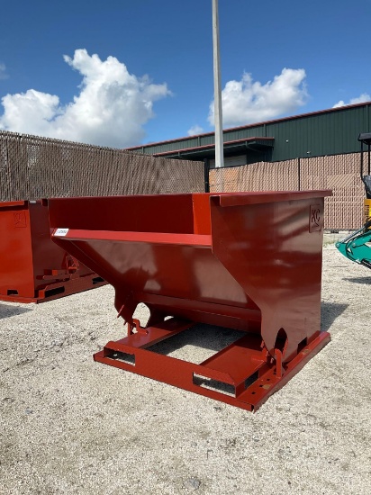 KIT CONTAINERS 2 YARD SKID STEER SELF DUMPING TRASH HOPPER MODEL 2YFT-SDH;FORK POCKETS