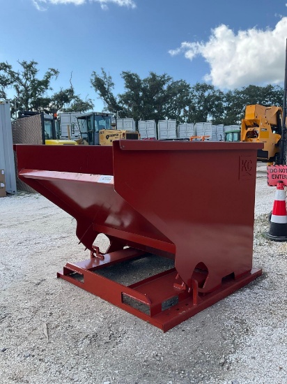 KIT CONTAINERS 2 YARD SKID STEER SELF DUMPING TRASH HOPPER MODEL 2YFT-SDH;FORK POCKETS