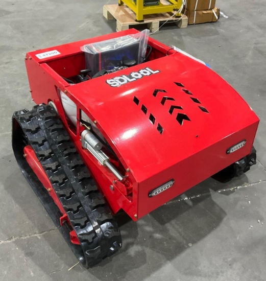 UNUSED 2026 SDLOOL REMOTE CONTROL CRAWLER LAWN MOWER MODEL 800, GAS POWERED, APPROX CUTTING WIDTH...