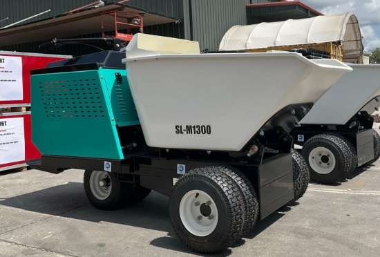 UNUSED 2026 MINI WHEELED DUMP TRUCK MODEL M1300; HYDRAULIC DUMP; APPROX LOAD CAP 1760 LBS; APPROX R