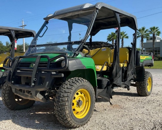 JOHN DEERE GATOR UTV; DIESEL, CREW CAB, MANUAL DUMP BED, HITCH, RUNS & DRIVES
