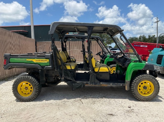 JOHN DEERE GATOR UTV; DIESEL, CREW CAB, MANUAL DUMP BED, HITCH, RUNS & DRIVES