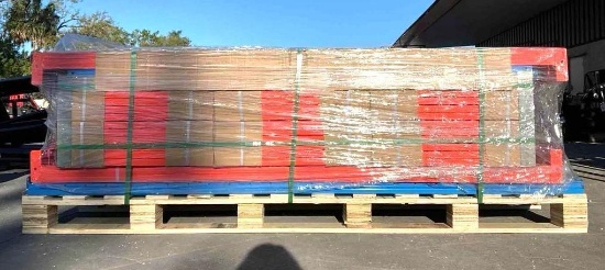UNUSED SKLP HEAVY DUTY METAL STORAGE SHELVES MODEL SK-HJ6; APPROX 40 FT ; APPROX 6 SECTIONS; APPROX
