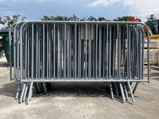 20PCS GALVANIZED CONSTRUCTION SITE / CROWD CONTROL FENCE/BARRICADES, APPROX80in W x 48in T