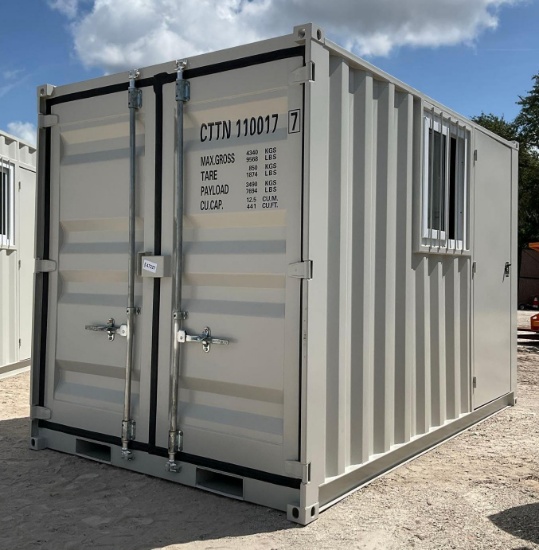 202611FT MULTI-USE CONTAINER W/ SIDE DOOR & WINDOW, FORK POCKETS