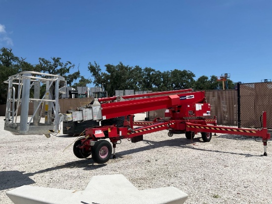 FALCON NARROW DENKA LIFT MODEL DL 28 N; ELECTRIC POWERED;APPROX MAX PLATFORM HEIGHT 85 FT; APPROX