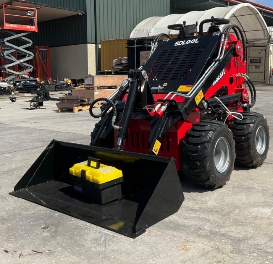 UNUSED 2026 SDLOOL STAND ON SKID STEER LOADER MODEL 323TZ, GAS POWERED, ELECTRIC START; APPROX RA...