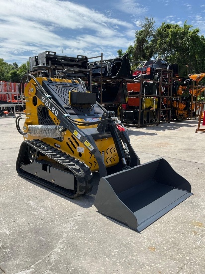 UNUSED 2026 SDLANCH STAND ON SKID STEER LOADER MODEL SSL60; GAS POWERED, ELECTRIC START, RUBBER