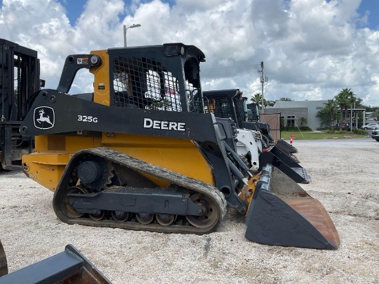 2021 JOHN DEERE SKID STEER MODEL 325G, DIESEL,RUBBER TRACKS, BUCKET APPROX 76in W , RUNS AND
