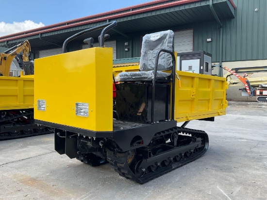 UNUSED 2026 RIDE ON CRAWLER DUMPER MODEL CDWS25; RUBBER TRACKS; GAS POWER, ELECTRIC IGNITION; APP...