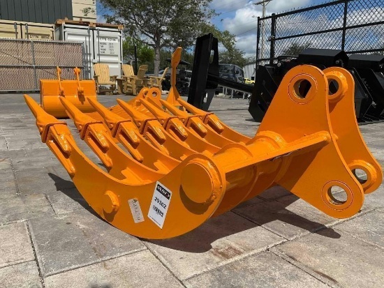 ( 1 ) UNUSED CAT 305EXCAVATOR RAKE WITH TEETH, APPROX 32 IN