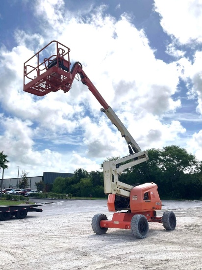 2015 JLG ARTICULATING JIB BOOM LIFT MODEL 450AJ, DIESEL, APPROX MAX PLATFORM HEIGHT 45FT, APPROX