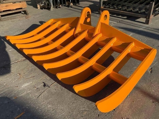 ( 1 ) UNUSED CAT 305 EXCAVATOR RAKE, APPROX 44 IN