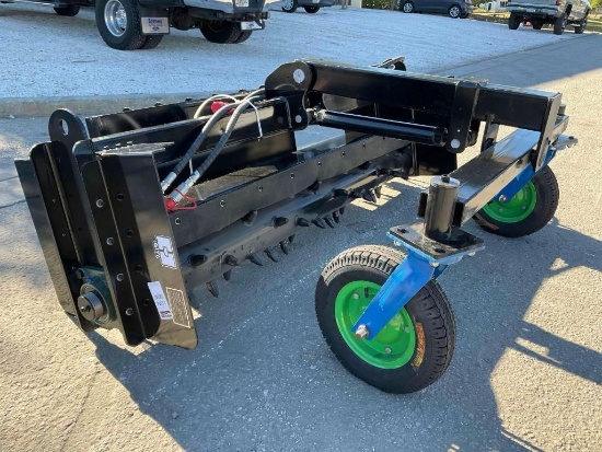 ( 1 ) UNUSED 2026 GIYI POWER RAKE ATTACHMENT MODEL GY-PR71 FOR SKID STEER, APPROX WORKING WIDTH 7...