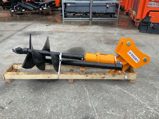 ( 1 ) UNUSED CAT 305 EXCAVATOR AUGER ATTACHMENT W/ EXTENSION ROD