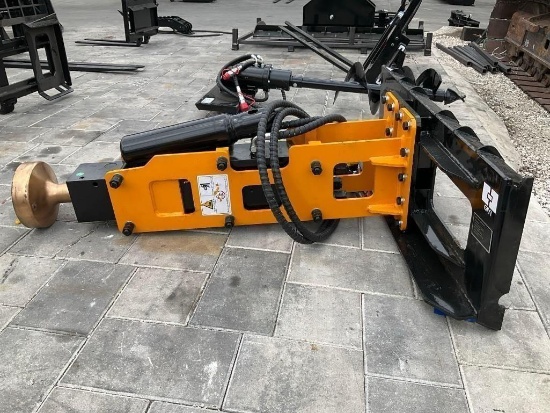 ( 1 ) UNUSED 2026 PILE HAMMER MODEL D680 FOR UNIVERSAL SKID STEER; APPROX LENGTH 56 IN; APPROX DR...