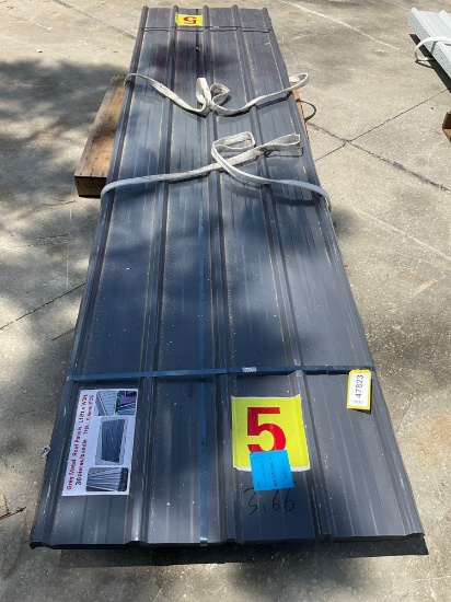 UNUSED METAL ROOF PANELS; APPROX 12 FT L X 3 FT W; APPROX 30 PCS