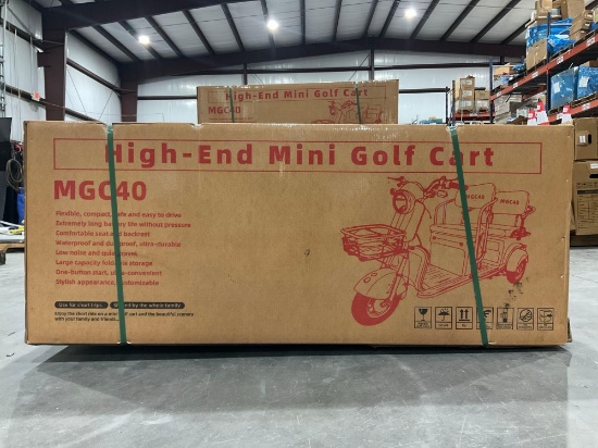 UNUSED MGC40 3WHEEL MINI TRICYCLE GOLF CART, ELECTRIC, 3-SPEED ADJUSTABLE, LED SMART OPERATION SC...