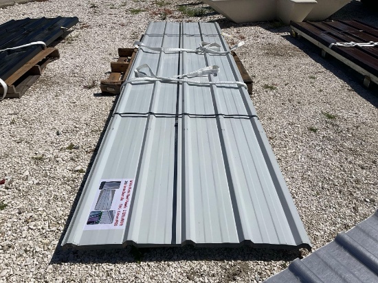 UNUSED METAL ROOF PANELS; APPROX 12 FT L X 3 FT W; APPROX 30 PCS