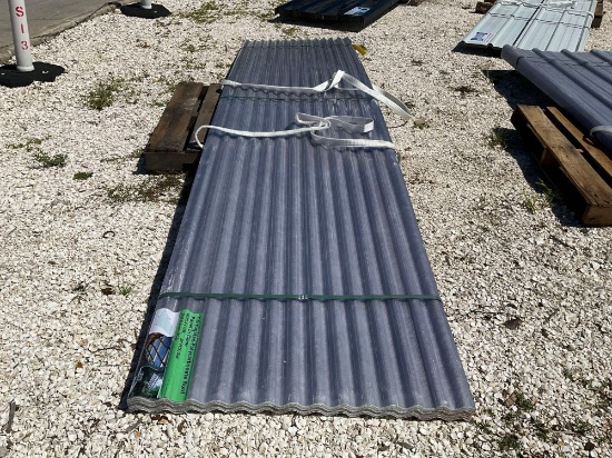UNUSED CORRUGATED POLYCARBONATE ROOF PANELS; APPROX 30 PCS; APPROX 12 FT L X 3 FT