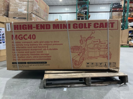 UNUSED MGC40 3WHEEL MINI TRICYCLE GOLF CART, ELECTRIC, 3-SPEED ADJUSTABLE, LED SMART OPERATION