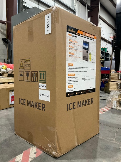 UNUSED LANDHONOR 100 LBS ICE MAKER MODEL LHR-IM25; ICE TYPE CUBIC ICE; APPROX ICE PRODUCTION 100LBS