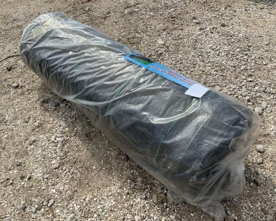 UNUSED WOVEN LANDSCAPE FABRIC ROLL; APPROX 300 FT L X 13 FT W