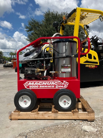 UNUSED 2026 MAGNUM 4000 SERIES GOLD HOT WATER PRESSURE WASHER,DIESEL GAS POWER, ELECTRIC START,