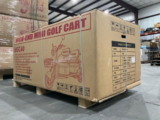 UNUSED MGC40 3WHEEL MINI TRICYCLE GOLF CART, ELECTRIC, 3-SPEED ADJUSTABLE, LED SMART OPERATION SC...