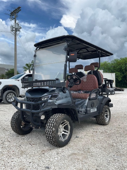 UNUSED 2025 SDLANCH ELECTRIC GOLF CART MODEL SDLGC80, 4 PASSENGER; STORAGE RACK IN FRONT,