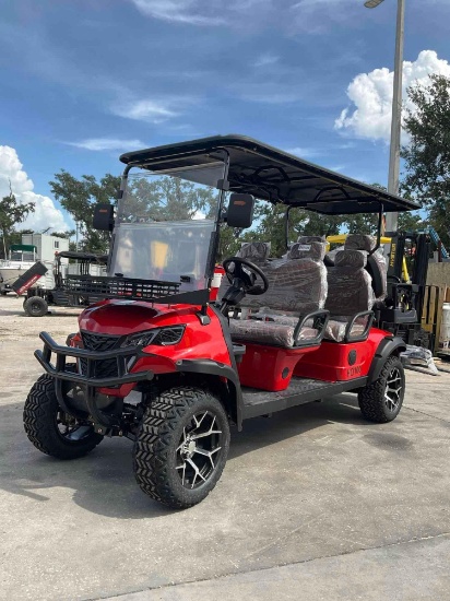 UNUSED 2026 SDLANCH ELECTRIC GOLF CART MODEL HQ100, 6 PASSENGER; STORAGE RACK IN FRONT, BACK SEAT