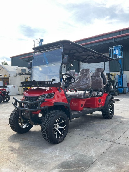 UNUSED 2026 SDLANCH ELECTRIC GOLF CART MODEL HQ100, 6 PASSENGER; STORAGE RACK IN FRONT, BACK SEAT