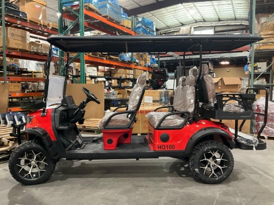 UNUSED 2026 SDLANCH ELECTRIC GOLF CART MODEL HQ100, 6 PASSENGER; STORAGE RACK IN FRONT, BACK SEAT