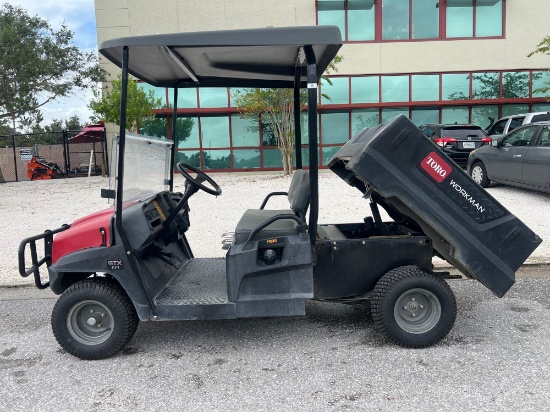 2020 TORO WORKMAN GTX EFI UTV MODEL 07409; GAS POWERED; POWERED DUMP BED; BILL OF SALE ONLY,