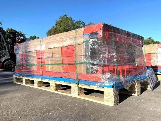 UNUSED SKLP HEAVY DUTY METAL STORAGE SHELVES MODELSK-HJ6; APPROX 40 FT ; APPROX 6 SECTIONS; APPROX