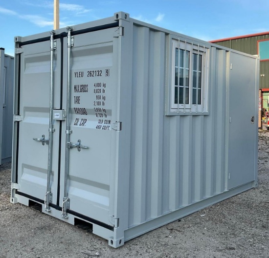 202611FT MULTI-USE CONTAINER W/ SIDE DOOR & WINDOW, FORK POCKETS