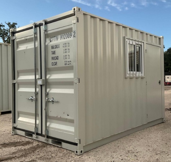 2026 12FT MULTI-USE CONTAINER W/ SIDE DOOR & WINDOW, FORK POCKETS