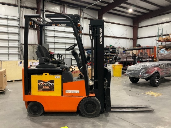 DOOSAN BC15S-5, ELECTRIC, APPROX MAX CAPACITY 3000LBS, APPROX MAX HEIGHT 130in, TILT,
