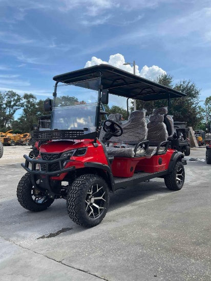 UNUSED 2026 SDLANCH ELECTRIC GOLF CART MODEL HQ100, 6 PASSENGER; STORAGE RACK IN FRONT, BACK SEAT