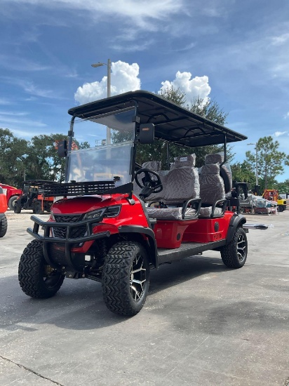 UNUSED 2026 SDLANCH ELECTRIC GOLF CART MODEL HQ100, 6 PASSENGER; STORAGE RACK IN FRONT, BACK SEAT