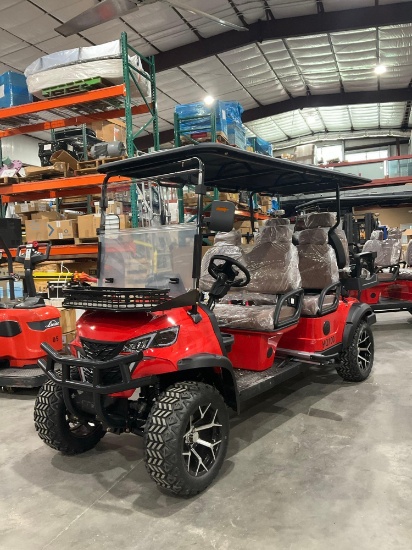 UNUSED 2026 SDLANCH ELECTRIC GOLF CART MODEL HQ100, 6 PASSENGER; STORAGE RACK IN FRONT, BACK SEAT