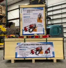 UNUSED 2026 SKLP HYDRAULIC TRACK PIN PRESS MACHINE MODEL SK-YLJ100, 2 CREATES ,APPROX 110V, APPRO...
