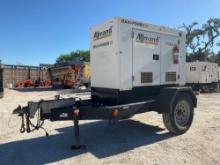 ALLMONDMAXI-POWERED 25 GENERATOR MODEL MP25-8E1; DIESEL POWERED; TRAILER MOUNTED; APPROX 25 KVA;