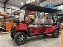 UNUSED 2026 SDLANCH ELECTRIC GOLF CART MODEL HQ100, 6 PASSENGER; STORAGE RACK IN FRONT, BACK SEAT
