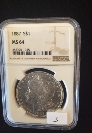 Graded Morgan Silver Dollar