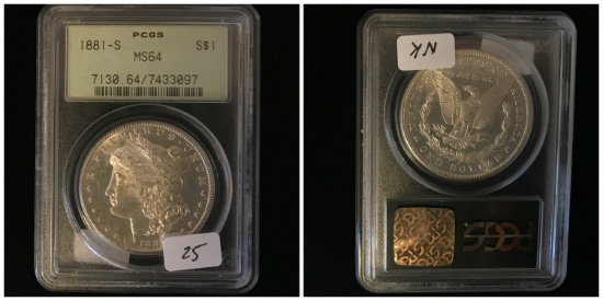 Graded Morgan Silver Dollar