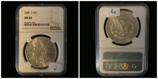 Graded Morgan Silver Dollar